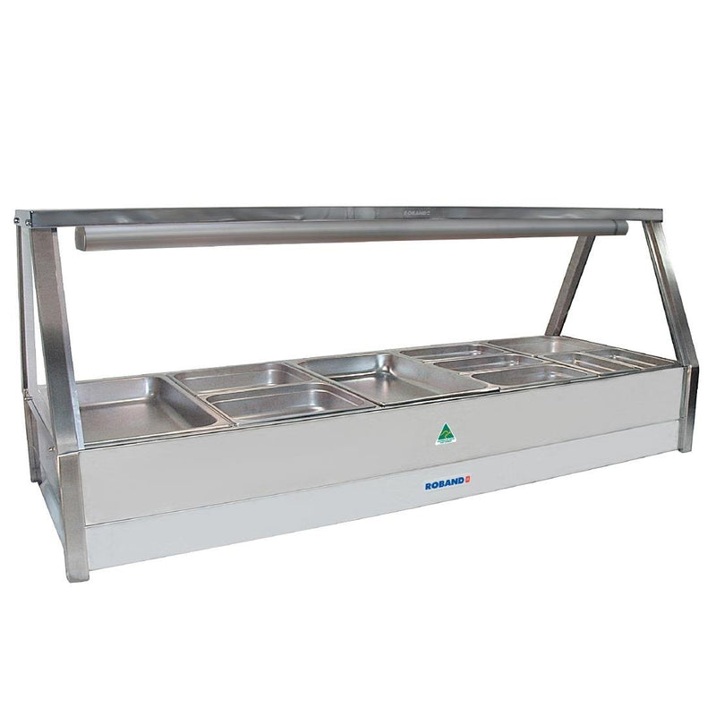 Roband Hot Food Display Bar with Roller Door - comes with 10x1/2 65mm Pans