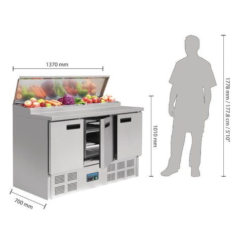G605-A Polar G-Series Pizza Prep Counter Fridge 390Ltr G605-A