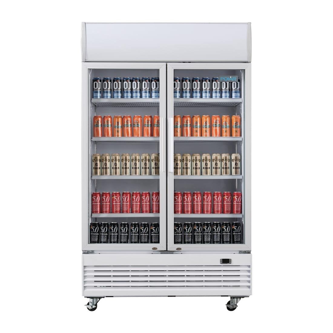 Polar G-Series Hinged Door Upright Display Cooler with Light Box 950Ltr GE580-A
