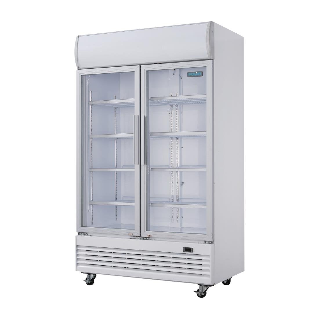 Polar G-Series Hinged Door Upright Display Cooler with Light Box 950Ltr GE580-A