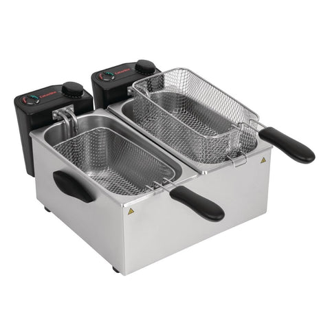 GG199-A Caterlite Light Duty Twin Tank Twin Basket Countertop Fryer 2x 3.5Ltr GG199-A