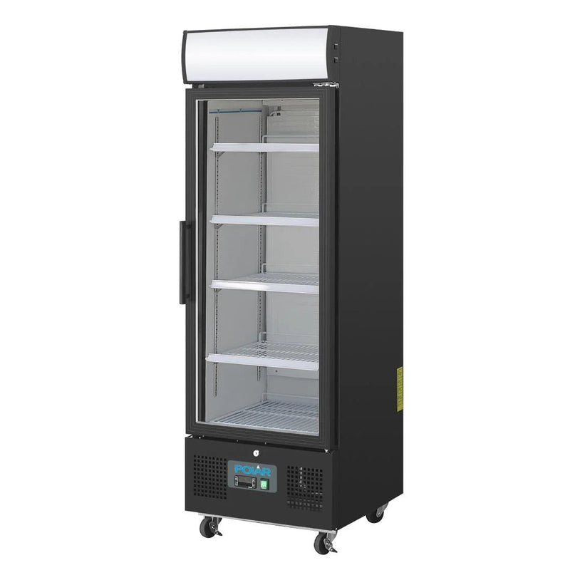 Polar G-Series Upright Display Fridge 218Ltr Black