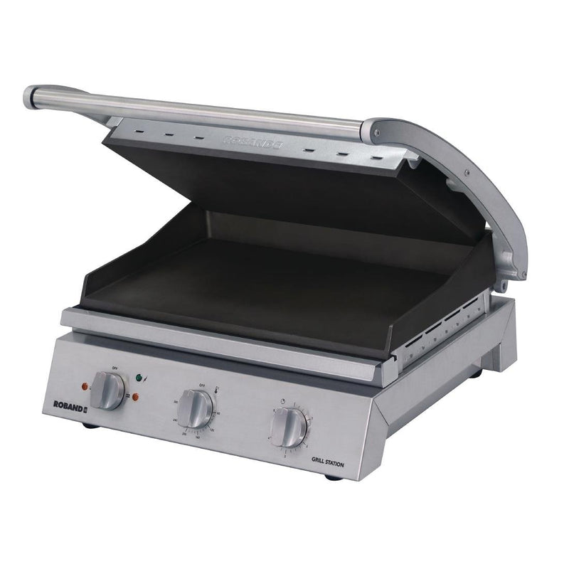 Roband Grill Station 8 Slice GSA810RT with Non-Stick Ribbed Top Plate and Smooth Bottom Plate