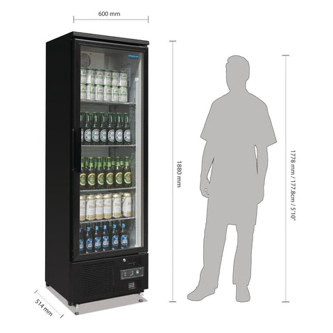 GJ447-A Polar G-Series Upright Back Bar Cooler with Hinged Door 307Ltr GJ447-A