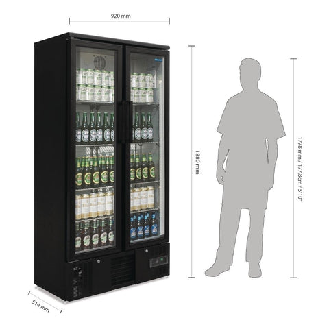 GJ449-A Polar G-Series Upright Back Bar Cooler with Hinged Doors 490Ltr GJ449-A