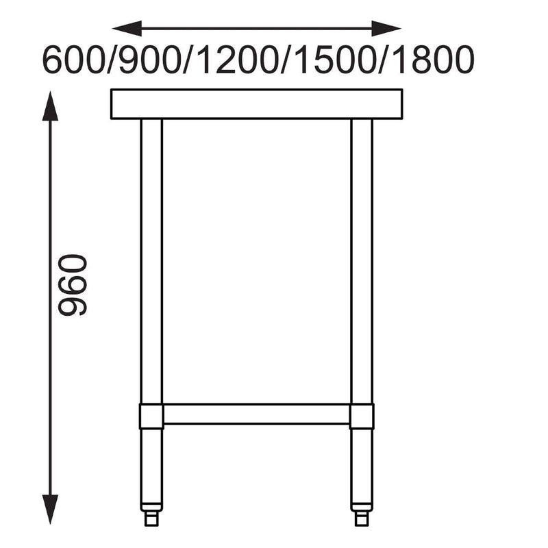 Vogue Stainless Steel Prep Table 1200mm