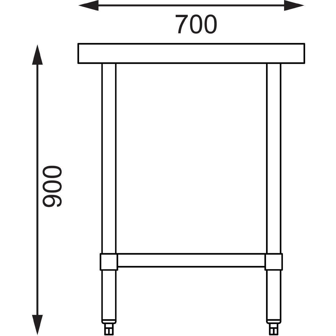Vogue Stainless Steel Prep Table 1500mm GJ503