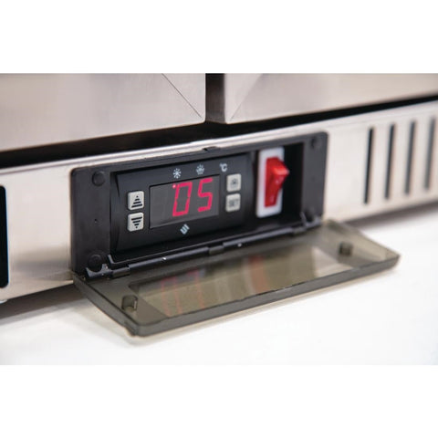 GL008-A Polar G-Series Counter Back Bar Cooler with Hinged Doors Stainless Steel 208Ltr GL008-A