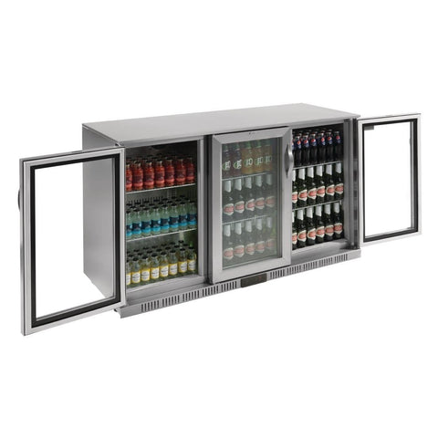 GL009-A Polar G-Series Counter Back Bar Cooler with Hinged Doors Stainless Steel 330Ltr GL009-A