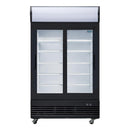 Polar G-Series Upright Sliding Door Display Cooler with Light Box 950Ltr Black GM814-A