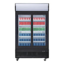 Polar G-Series Upright Sliding Door Display Cooler with Light Box 950Ltr Black GM814-A