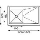 Vogue Single Bowl Sink L/H Drainer - 1200mm 90mm Drain HC902