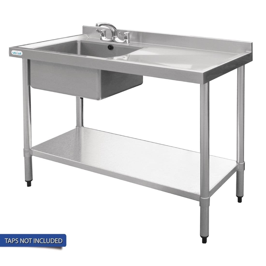 Vogue Single Bowl Sink R/H Drainer - 1000mm 90mm Drain HC900