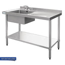 Vogue Single Bowl Sink R/H Drainer - 1200mm 90mm Drain HC903