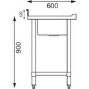 Vogue Double Bowl Sink L/H Drainer - 1500mm 90mm Drain HC905