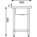 Vogue Single Bowl Sink Double Drainer - 1500mm 90mm Drain HC906