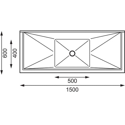 HC906 Vogue Single Bowl Sink Double Drainer - 1500mm 90mm Drain HC906