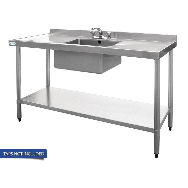 Vogue Single Bowl Sink Double Drainer - 1500mm 90mm Drain