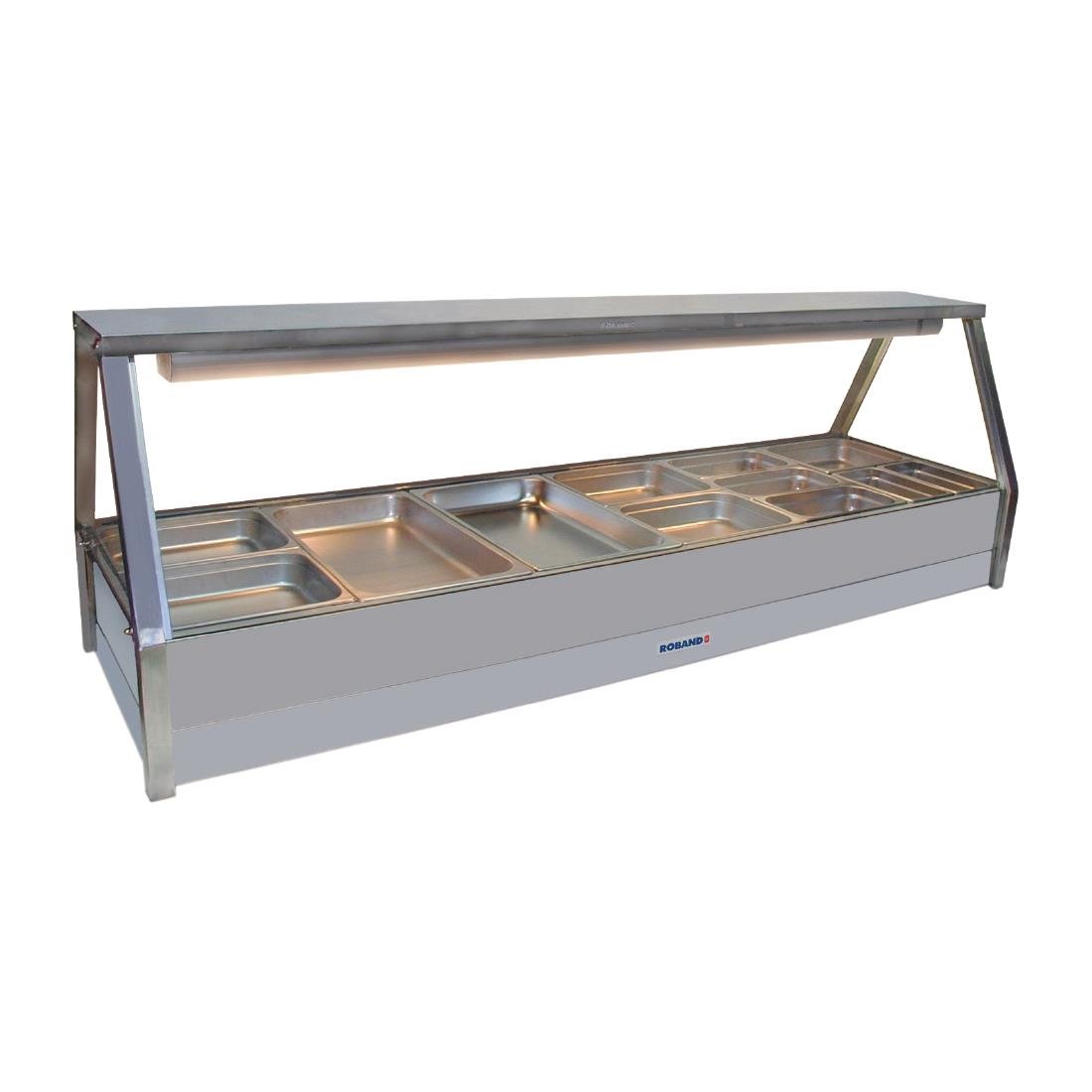 Roband Foodbar E26 Double Row Straight Glass with 12x 1/2 size 65mm Pans 15Amps HJ605