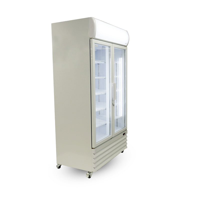 Thermaster Large Two Glass Door Colourbond Upright Drink Fridge LG-1000GE