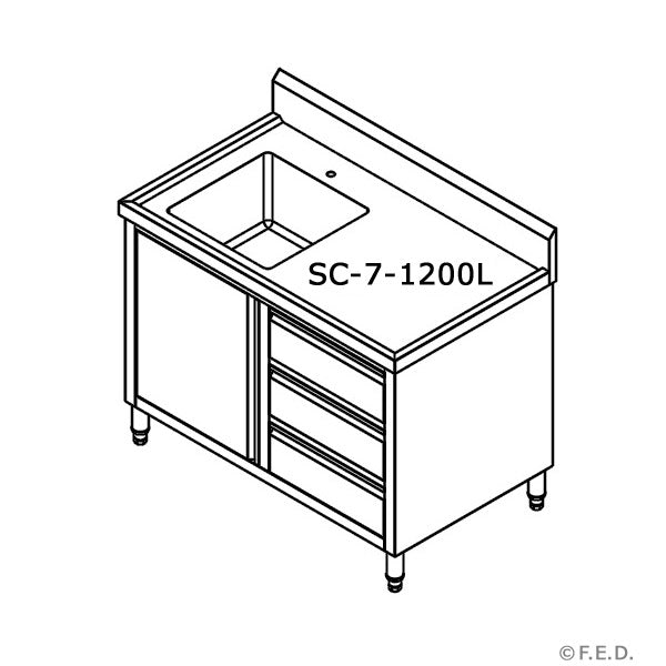 Modular Systems Cabinet With Left Sink SC-7-1200L-H