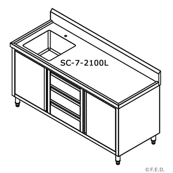 Modular Systems Cabinet With Left Sink SC-7-2100L-H