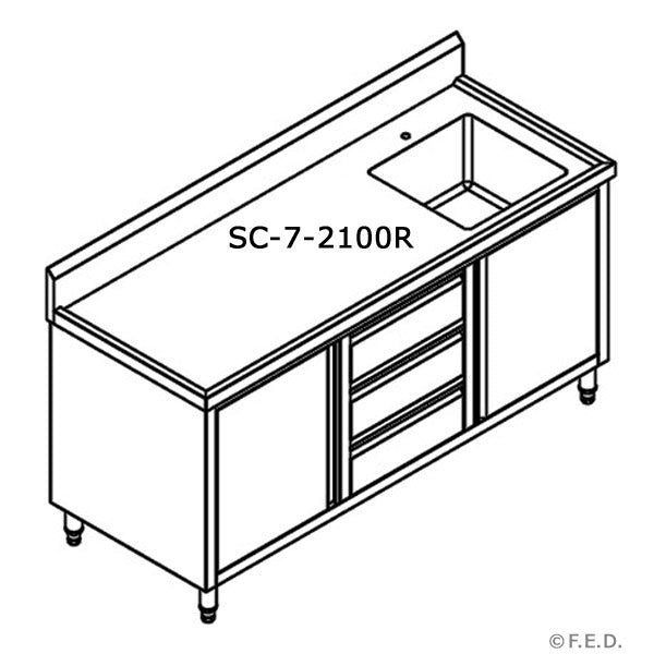 Modular Systems Cabinet With Right Sink SC-7-2100R-H