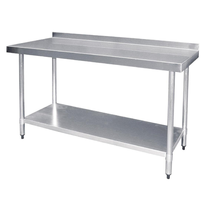 Vogue Stainless Steel Prep Table with Splashback 1800mm