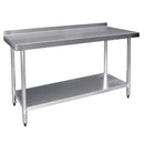 Vogue Stainless Steel Prep Table with Splashback 1500mm T382