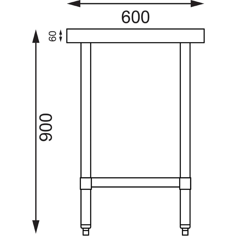 Vogue Stainless Steel Prep Table 600mm - T389