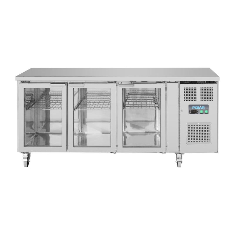 Polar U-Series Three Glass Door Counter Fridge